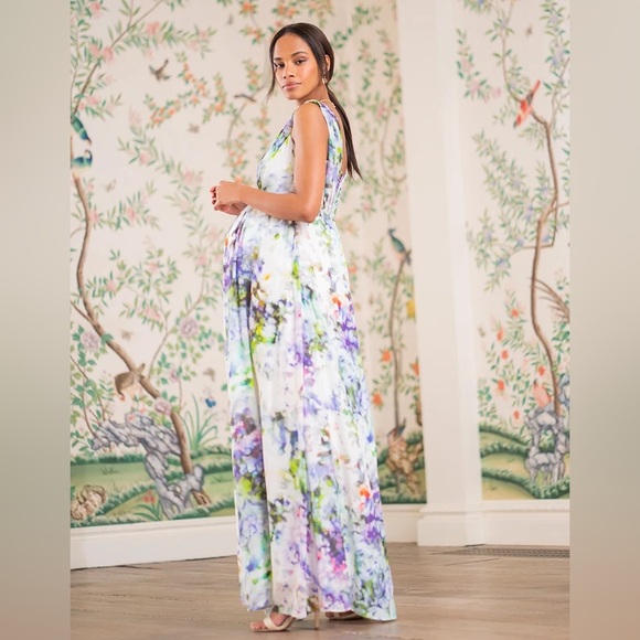 Seraphine Maternity Felicity Floral Silk Maxi Dress NWT Size 14 - Picture 2 of 9